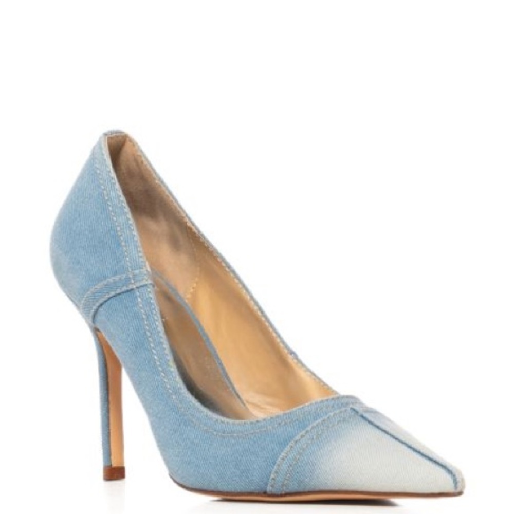Azalea Wang Denim Ombré High Heel Pumps - Picture 3 of 4